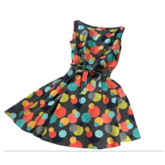Cute Multicolor Polka Dot Swing Dress - Picture 2 of 7